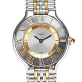 カルティエ マスト21 ヴァンティアン 腕時計 W10073R6 クオーツ シルバー文字盤 ステンレススチール イエローゴールド レディース CARTIER 【中古】