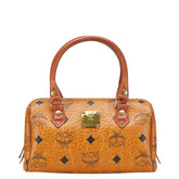 エム シー エム ヴィセトス ロゴグラム ハンドバッグ ミニボストンバッグ ブラウン PVC レザー レディース MCM 【中古】