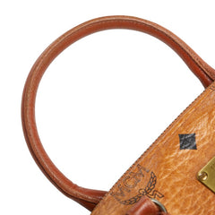 エム シー エム ヴィセトス ロゴグラム ハンドバッグ ミニボストンバッグ ブラウン PVC レザー レディース MCM 【中古】