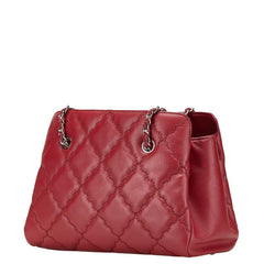 シャネル ハンプトンズ ウルトラステッチ ココマーク チェーン ショルダーバッグ A66134 レッド カーフ レディース CHANEL 【中古】