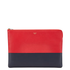 セリーヌ バイカラー クラッチバッグ レッド ブラック レザー レディース CELINE 【中古】