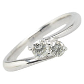 K18WG ホワイトゴールド ダイヤ0.30ct 2P リング 指輪 レディース 10.5号 【中古】