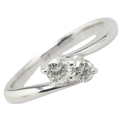 K18WG ホワイトゴールド ダイヤ0.30ct 2P リング 指輪 レディース 10.5号 【中古】