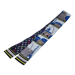 ルイ ヴィトン バンドースカイライン スカーフ M77317 ブルー ネイビー マルチカラー シルク レディース LOUIS VUITTON 【中古】