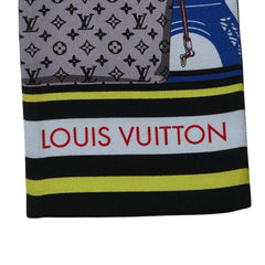 ルイ ヴィトン バンドースカイライン スカーフ M77317 ブルー ネイビー マルチカラー シルク レディース LOUIS VUITTON 【中古】