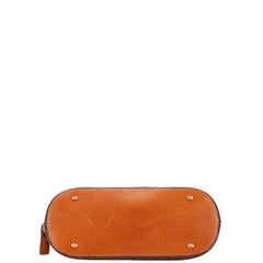 セリーヌ マカダム ハンドバッグ ブラウン PVC レザー レディース CELINE 【中古】