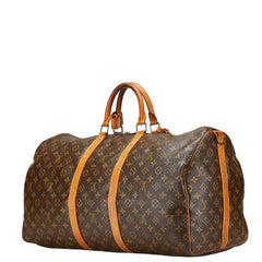 ルイ ヴィトン モノグラム キーポル バンドリエール 55 ボストンバッグ M41414 ブラウン PVC レザー レディース LOUIS VUITTON 【中古】