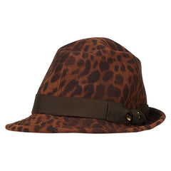 カシラ レオパード ヒョウ柄 帽子 ハット ブラウン ポリエステル レディース CA4LA 【中古】