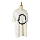 モンクレール 22SS STUDS LOGO TEE Tシャツ サイズ:M H10918C00015 8390T アイボリー ベージュ コットン メンズ MONCLER 【中古】