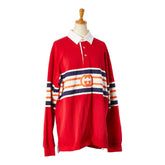 グッチ ボーダー ポロシャツ ラガーシャツ 長袖 サイズ:S 653379 レッド マルチカラー コットン メンズ GUCCI 【中古】