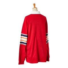 グッチ ボーダー ポロシャツ ラガーシャツ 長袖 サイズ:S 653379 レッド マルチカラー コットン メンズ GUCCI 【中古】