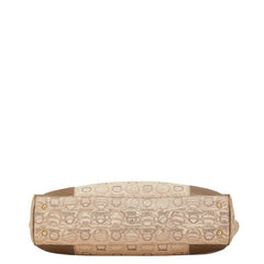 サルヴァトーレフェラガモ ガンチーニ トートバッグ AF-21 5372 ベージュ ブラウン キャンバス レザー レディース Salvatore Ferragamo 【中古】