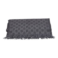 グッチ GG柄 マフラー ブラック グレー レディース GUCCI 【中古】