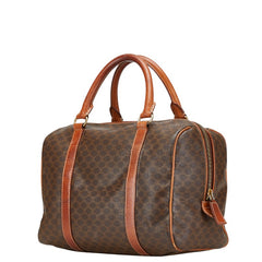 セリーヌ マカダム ハンドバッグ ミニボストンバッグ ブラウン PVC レザー レディース CELINE 【中古】