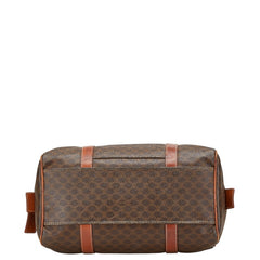 セリーヌ マカダム ハンドバッグ ミニボストンバッグ ブラウン PVC レザー レディース CELINE 【中古】