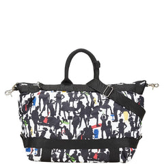 レスポートサック 総柄 ボストンバッグ ショルダーバッグ 2WAY ホワイト マルチカラー ナイロン レディース LeSportsac 【中古】