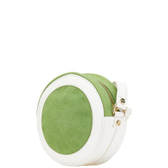 トリーバーチ ショルダーバッグ クロスボディバッグ グリーン ホワイト キャンバス レザー レディース Tory Burch 【中古】