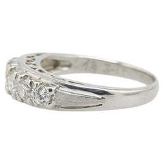 Pt900 プラチナ ダイヤ0.54ct 一文字 リング 指輪 レディース 11号 【中古】