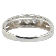 Pt900 プラチナ ダイヤ0.54ct 一文字 リング 指輪 レディース 11号 【中古】