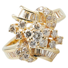 K18YG イエローゴールド ダイヤ1.25ct リング 指輪 レディース 13号 【中古】