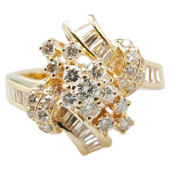 K18YG イエローゴールド ダイヤ1.25ct リング 指輪 レディース 13号 【中古】