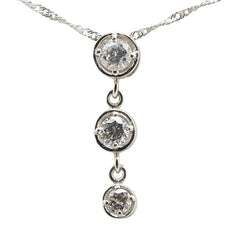 K18WG ホワイトゴールド ダイヤ0.20ct ネックレス レディース 【中古】