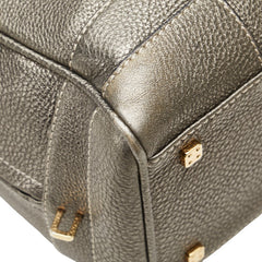 ロエベ アナグラム アマソナ36 ハンドバッグ グレー シルバー レザー レディース LOEWE 【中古】