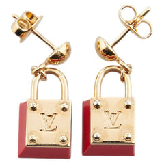 ルイ ヴィトン ブークルドレイユ ロックンロール ピアス M66066 ゴールド レッド メッキ レディース LOUIS VUITTON 【中古】