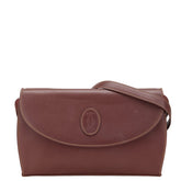 カルティエ マストライン ショルダーバッグ ワインレッド ボルドー レザー レディース CARTIER 【中古】