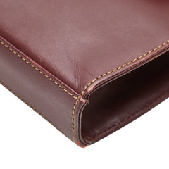 カルティエ マストライン ショルダーバッグ ワインレッド ボルドー レザー レディース CARTIER 【中古】