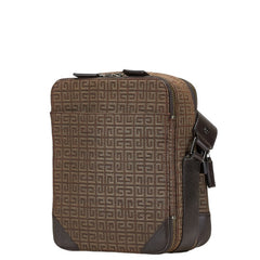 ジバンシー 総柄 斜め掛け ショルダーバッグ ブラウン カーキ キャンバス レザー レディース Givenchy 【中古】