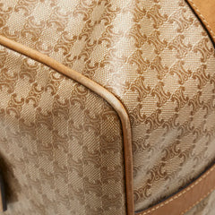 セリーヌ マカダム ハンドバッグ ミニボストンバッグ ベージュ PVC レザー レディース CELINE 【中古】