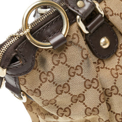 グッチ GGキャンバス スーキー ハンドバッグ ショルダーバッグ 2WAY 247902 ベージュ ブラウン キャンバス レザー レディース GUCCI 【中古】