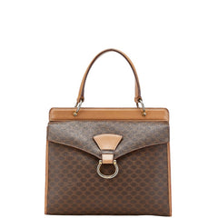 セリーヌ マカダム ハンドバッグ ブラウン PVC レザー レディース CELINE 【中古】