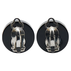 シャネル ココマーク ラインストーン ハート イヤリング ブラック ゴールド プラスチック メタル レディース CHANEL 【中古】