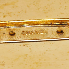 シャネル ロゴ ブローチ ゴールド ブラック メッキ レディース CHANEL 【中古】