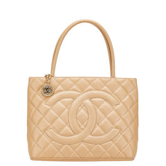 シャネル マトラッセ 復刻トート ココマーク ハンドバッグ トートバッグ ベージュ キャビアスキン レディース CHANEL 【中古】
