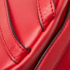 フェンディ スタッズ チェーン リュック バックパック 8BZ038 レッド レザー レディース FENDI 【中古】