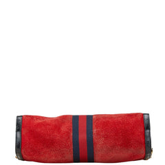 グッチ オフィディア 斜め掛け チェーン ショルダーバッグ 503876 レッド ブラック ネイビー レザー スエード レディース GUCCI 【中古】