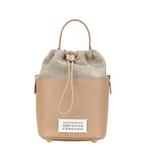 マルタンマルジェラ 11 5AC バケットバッグ スモール ハンドバッグ S61WG0035 P4348 ブラウン ベージュ レザー キャンバス レディース MARTIN MARGIELA 【中古】