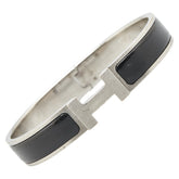 エルメス クリックH PM ブレスレット シルバー ブラック メタル レディース HERMES 【中古】