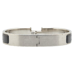 エルメス クリックH PM ブレスレット シルバー ブラック メタル レディース HERMES 【中古】
