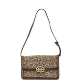 セリーヌ Cマカダム ワンショルダーバッグ ブラウン キャンバス レザー レディース CELINE 【中古】