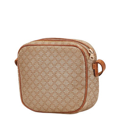 セリーヌ マカダム ショルダーバッグ ブラウン PVC レザー レディース CELINE 【中古】