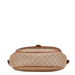 セリーヌ マカダム ショルダーバッグ ブラウン PVC レザー レディース CELINE 【中古】