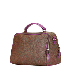 エトロ ペイズリー柄 ハンドバッグ ショルダーバッグ 2WAY ブラウン パープル マルチカラー PVC レザー レディース ETRO 【中古】