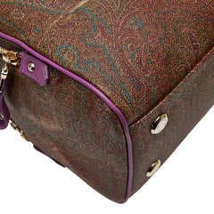 エトロ ペイズリー柄 ハンドバッグ ショルダーバッグ 2WAY ブラウン パープル マルチカラー PVC レザー レディース ETRO 【中古】