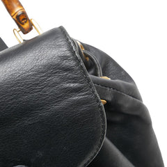 グッチ バンブー ミニ リュック バックパック 003 2058 0030 ブラック ブラウン レザー レディース GUCCI 【中古】