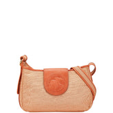 ハンティングワールド 斜め掛け ショルダーバッグ ピンク オレンジ キャンバス レザー レディース HUNTING WORLD 【中古】