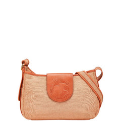 ハンティングワールド 斜め掛け ショルダーバッグ ピンク オレンジ キャンバス レザー レディース HUNTING WORLD 【中古】